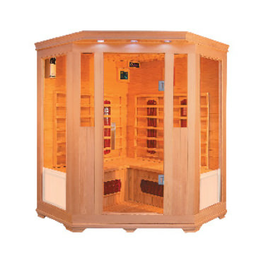 PureHaven Infrarotkabine 150x150x60x120x60 cm aus Hemlock Holz