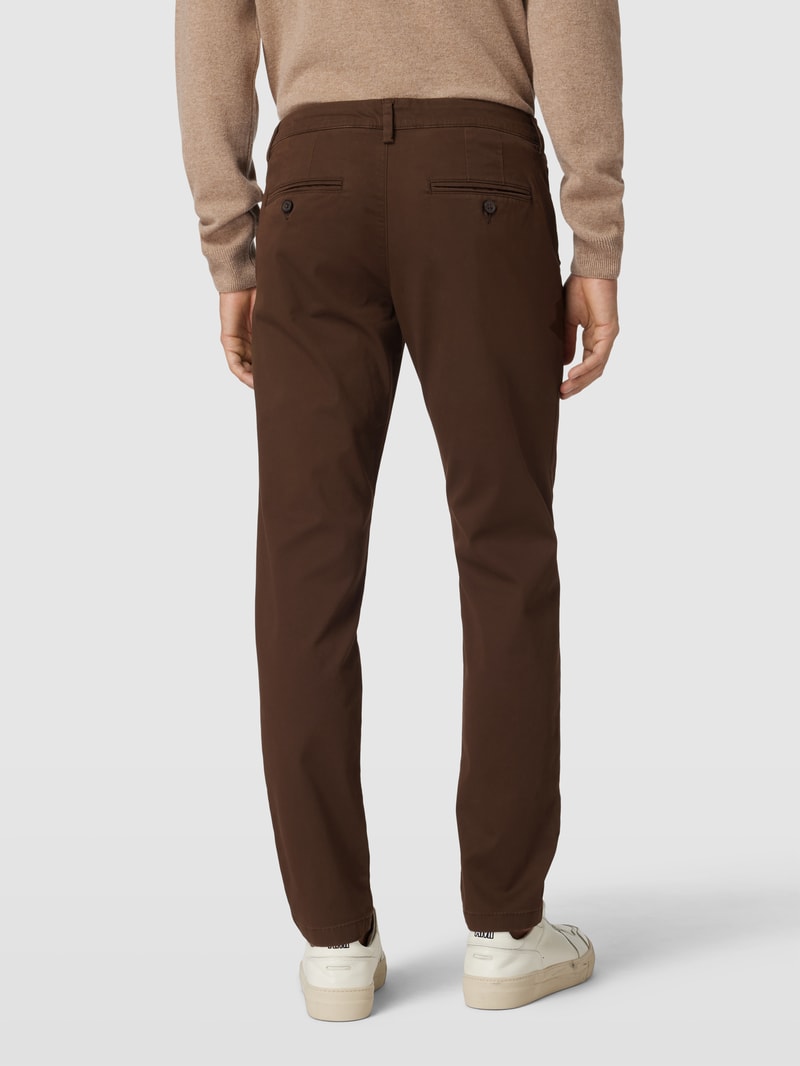 Slim Fit Stoffhose in unifarbenem Design Modell 'Miles' in dunkelbraun