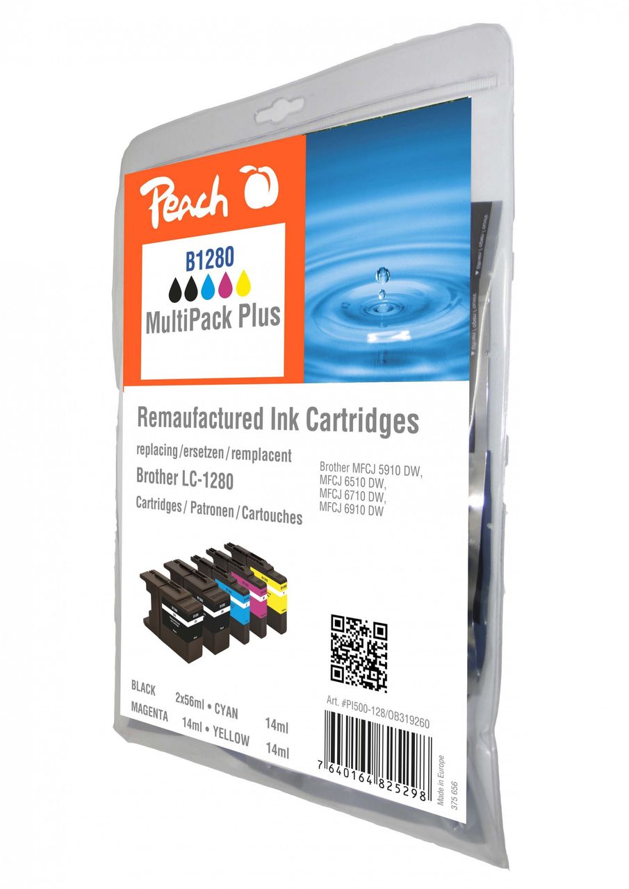 Peach Spar Pack Plus Tintenpatronen, ersetzt Brother LC-1280XLVALBP