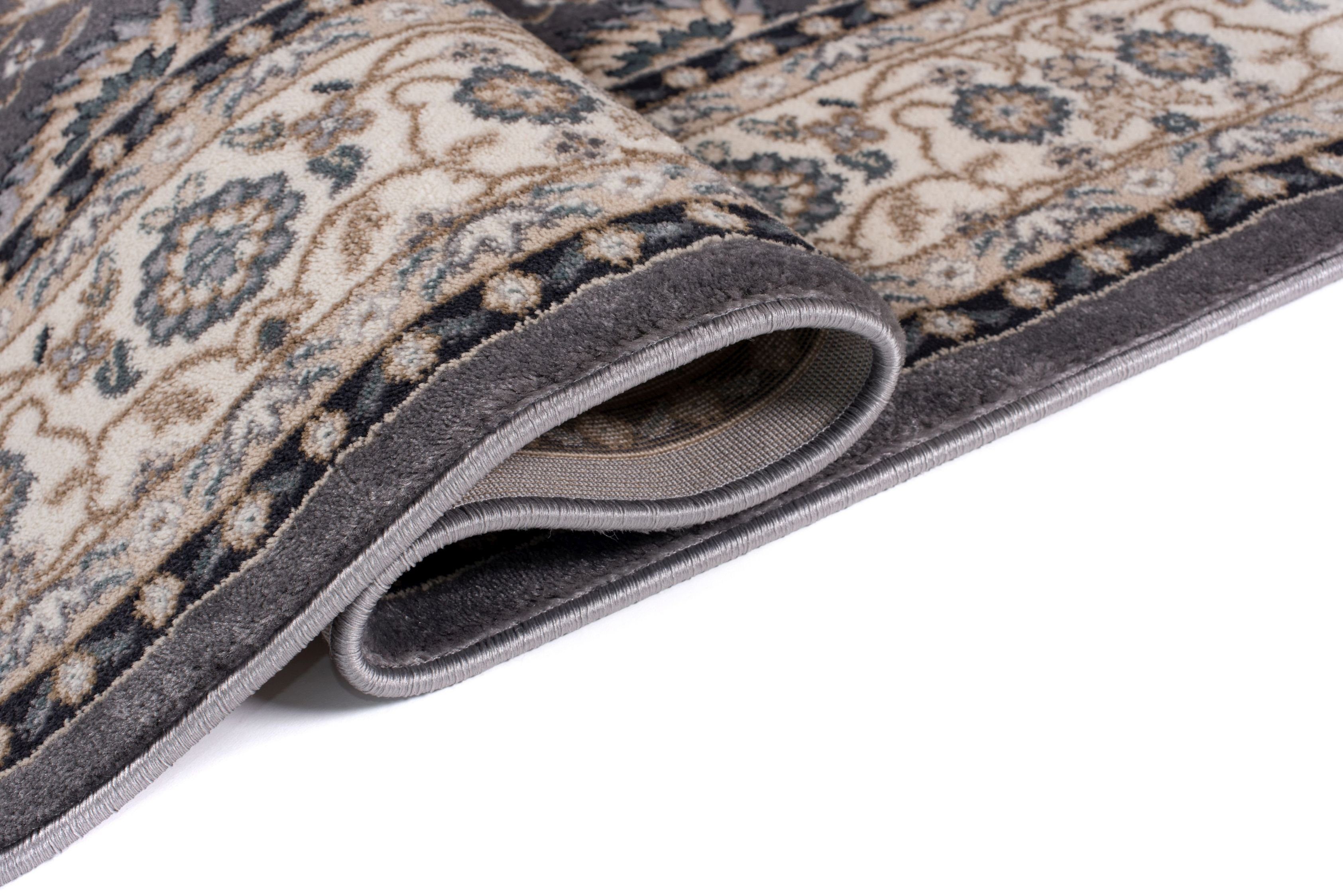 Orientteppich Oriente Teppich - Traditioneller Teppich Orient Grau, Mazovia, 60 x 100 cm, Geeignet für Fußbodenheizung, Pflegeleicht, Wohnzimmerteppich