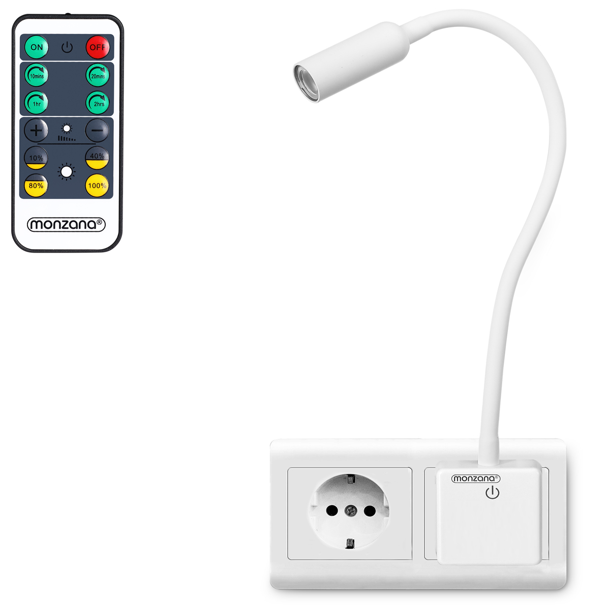 Casaria monzana® LED Wandlicht Svetloba Weiß mit Fernbedienung