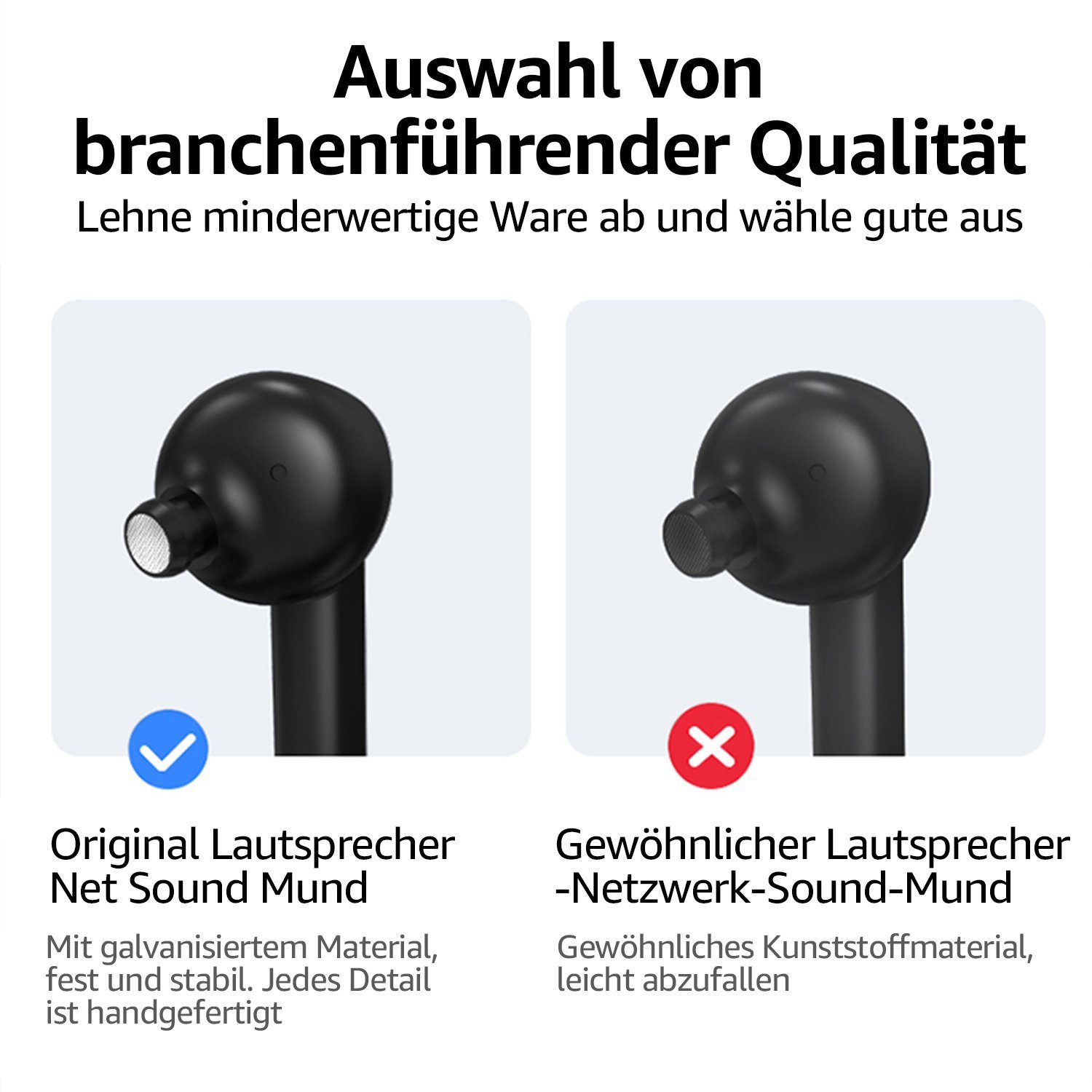 7Magic Wireless Earbuds IPX7 Ohrhörer Deep Bass wireless In-Ear-Kopfhörer (Sprachsteuerung, True Wireless, Siri, Voice Assistant, Bluetooth, ANC+ENC Rauschunterdrückung, Bluetooth 5.3)
