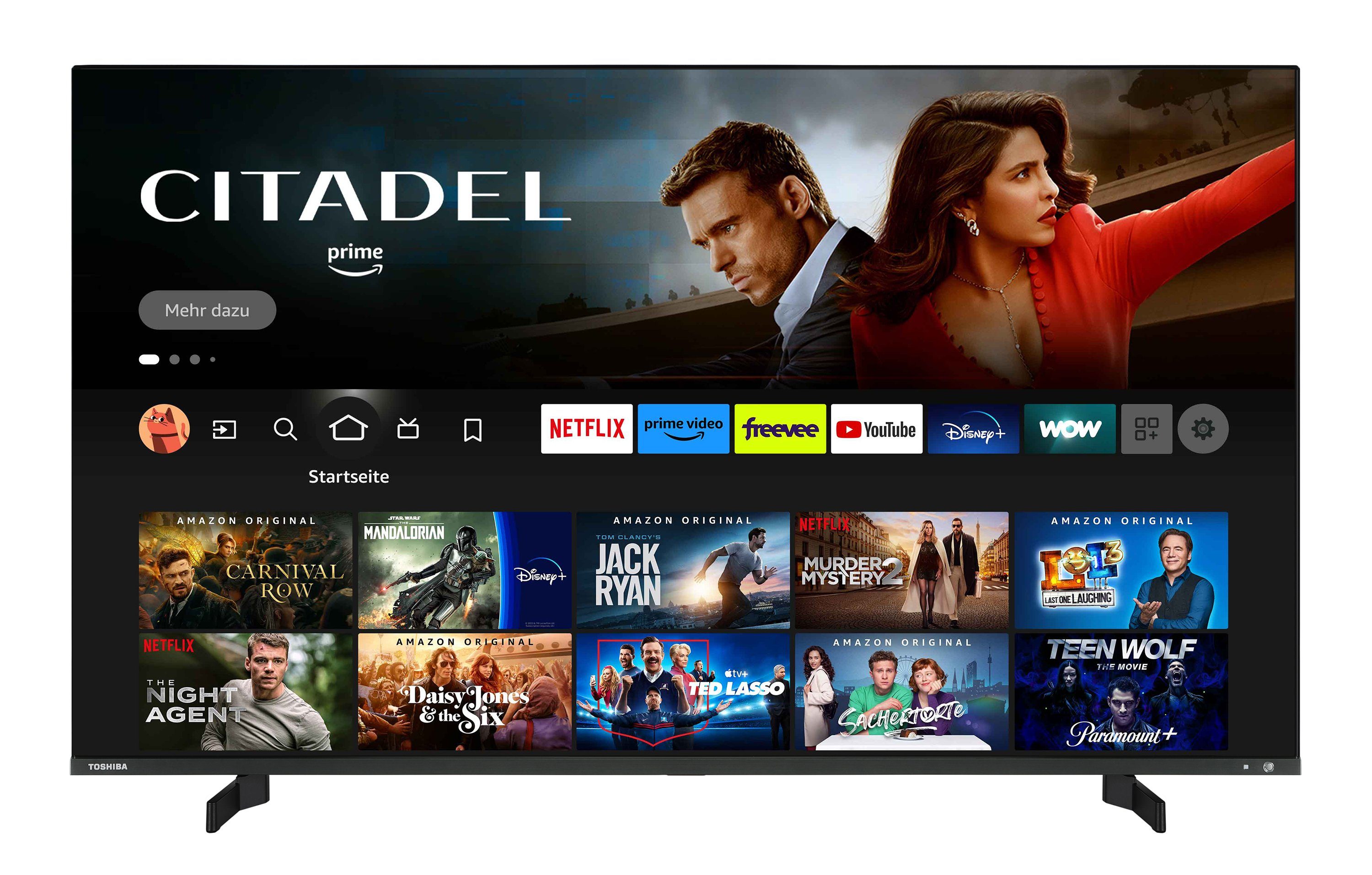 Toshiba 55QF5D63DA QLED-Fernseher (139 cm/55 Zoll, 4K Ultra HD, Fire TV, HDR Dolby Vision, Triple-Tuner, Alexa Built-In, Sound by Onkyo)