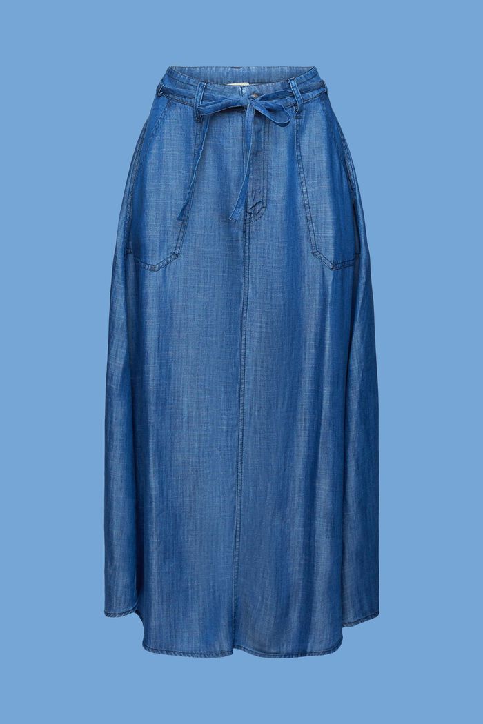 Aus TENCEL™: Midi-Rock in Jeans-Optik