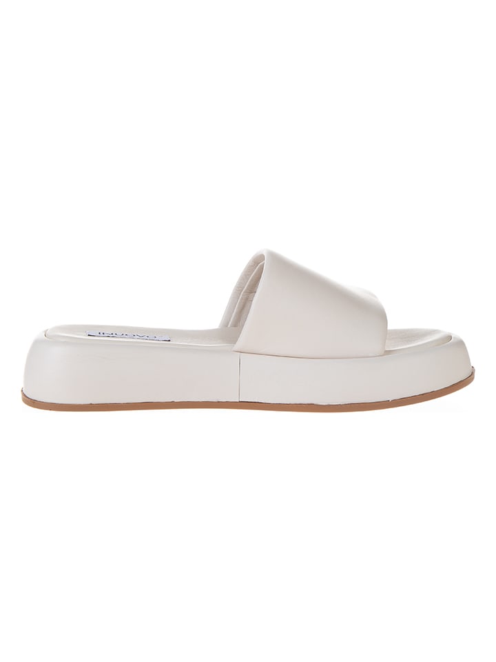 INUOVO Leder-Pantoletten in Creme günstig kaufen