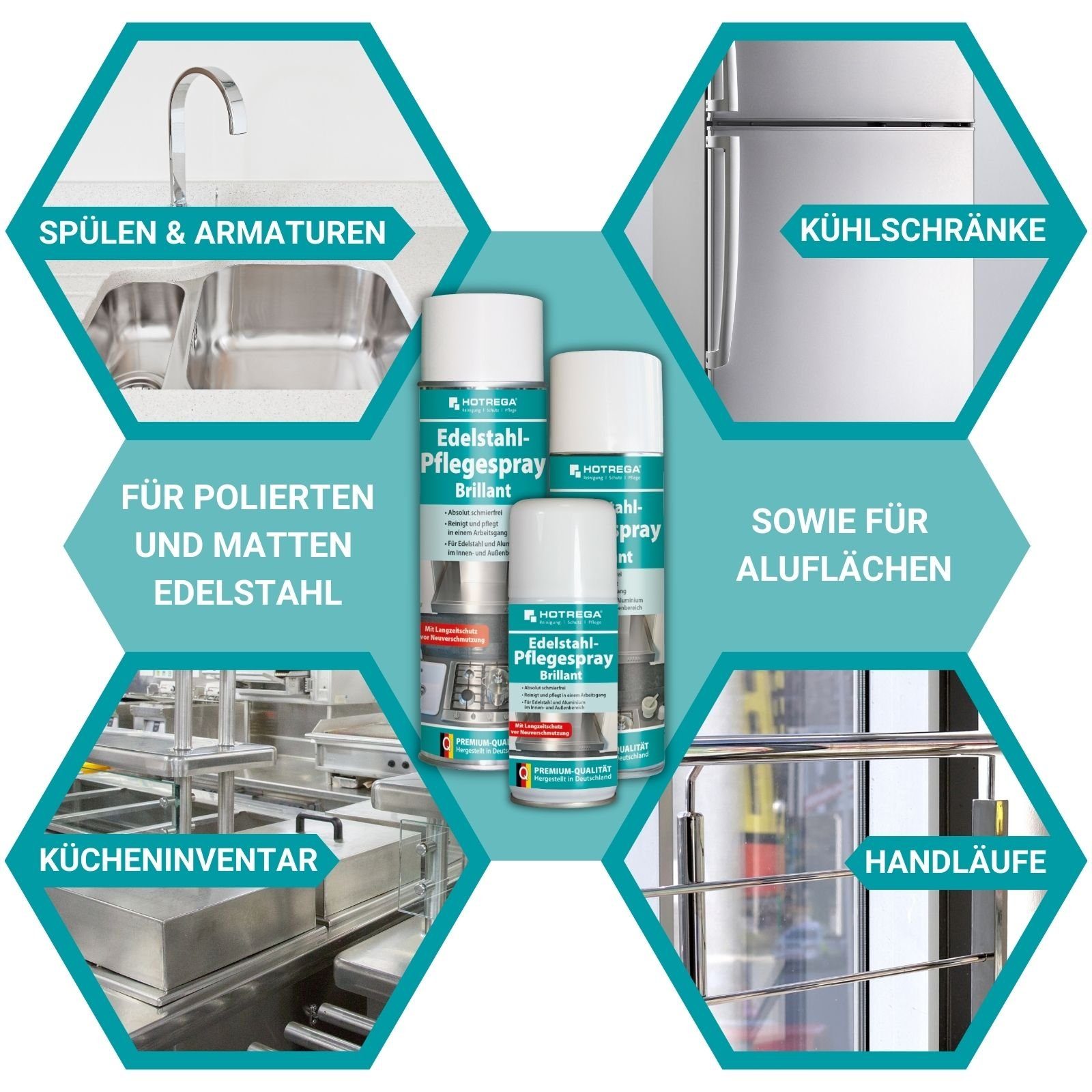 HOTREGA® Edelstahl Pflegespray Brillant 500 ml Edelstahlreiniger