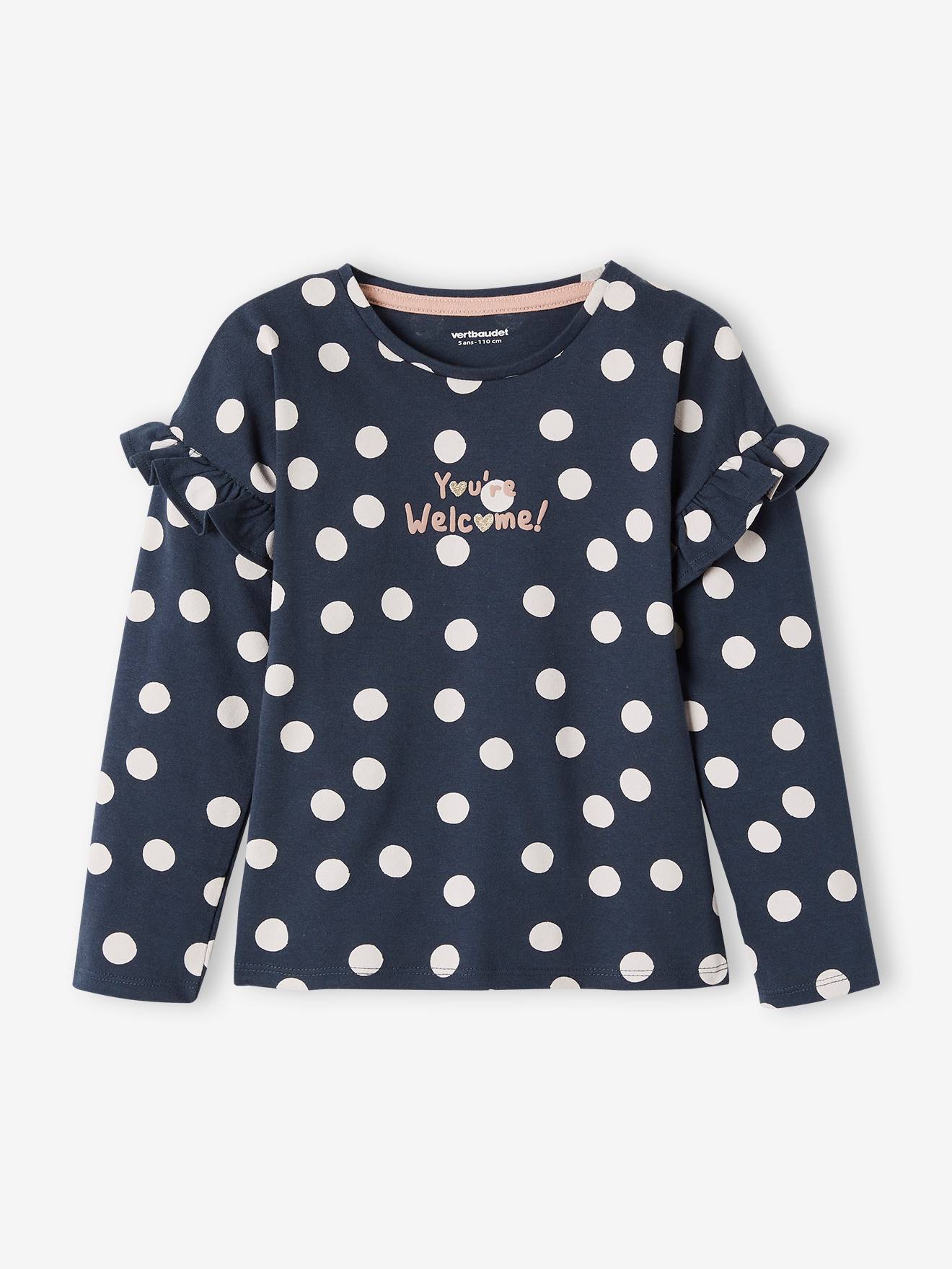Vertbaudet Mädchen Shirt mit Message-Print Oeko-Tex - hellbraun