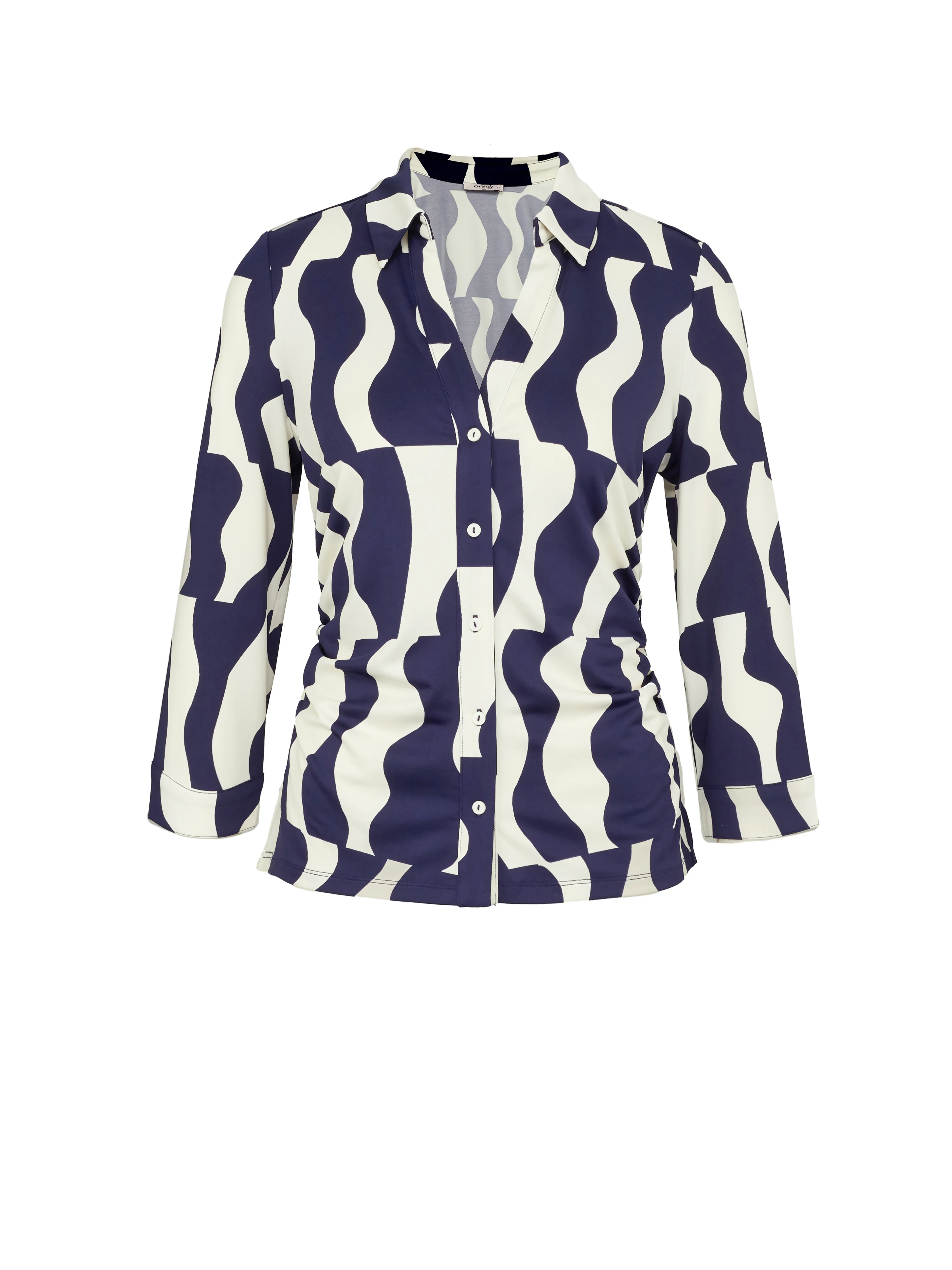 Dunkelblaue Damenbluse mit Kragen ORSAY