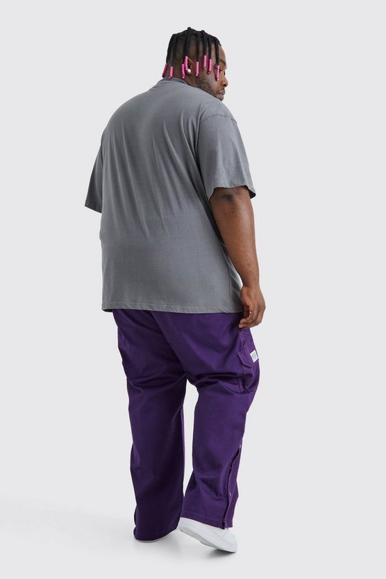 Plus Slim-Fit Colorblock Cargohose mit Lasche