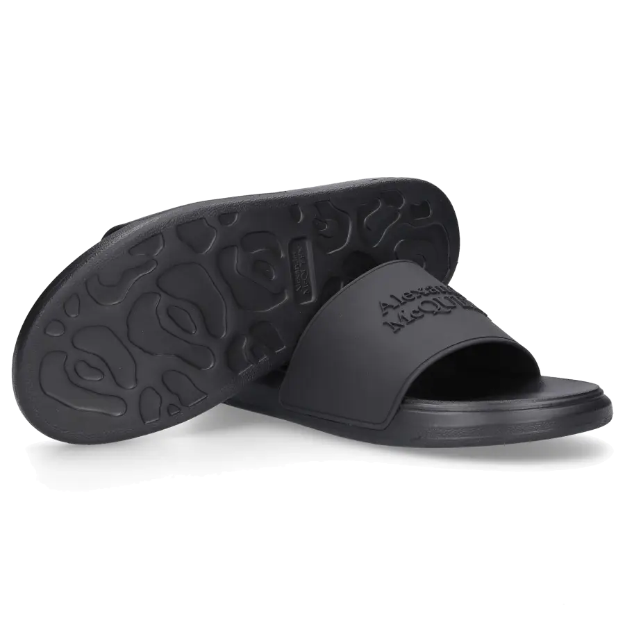 Alexander McQueen - Badeschuhe POOL SLIDE Kautschuk - schwarz