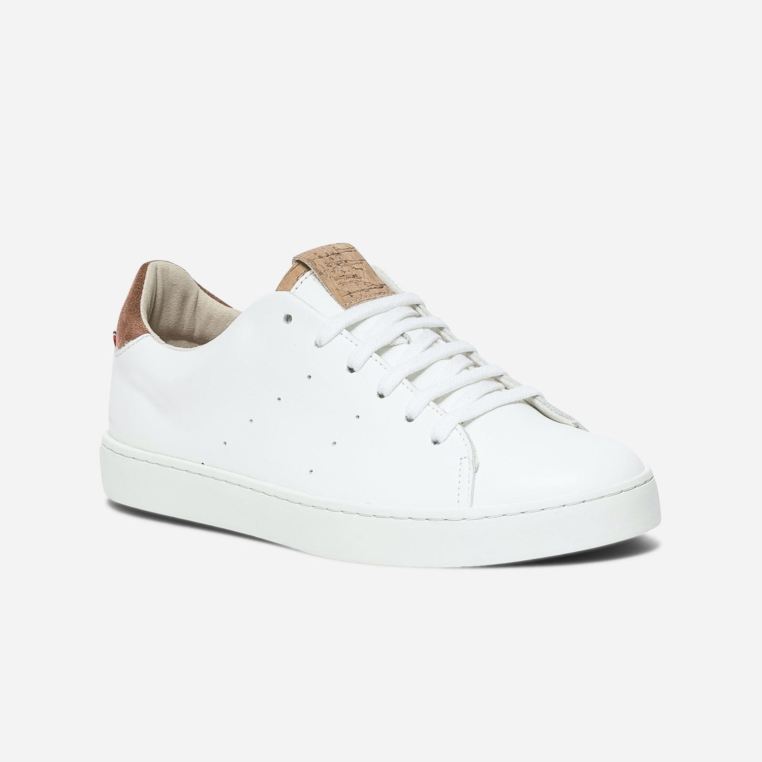 Tennis 1927 blanche et camel femme en cuir éco-conçu