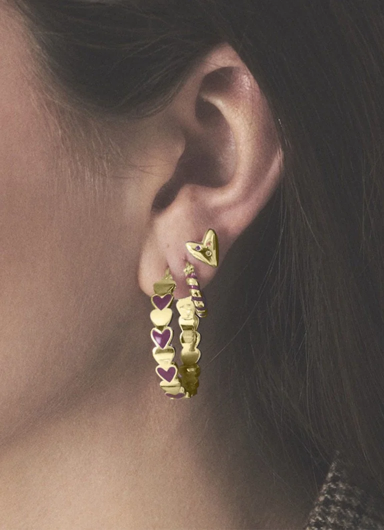 Anna + Nina Twirl single earring gold plated