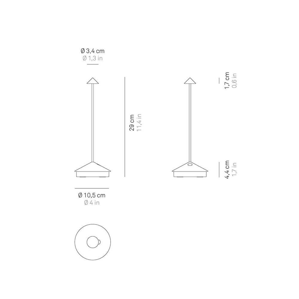 Zafferano LED Tischleuchte LED Akku Tischleuchte Pina Pro in Sandfarbig 2,2W 185lm IP54, keine Angabe, Leuchtmittel enthalten: Ja, fest verbaut, LED, warmweiss, Tischleuchte, Nachttischlampe, Tischlampe