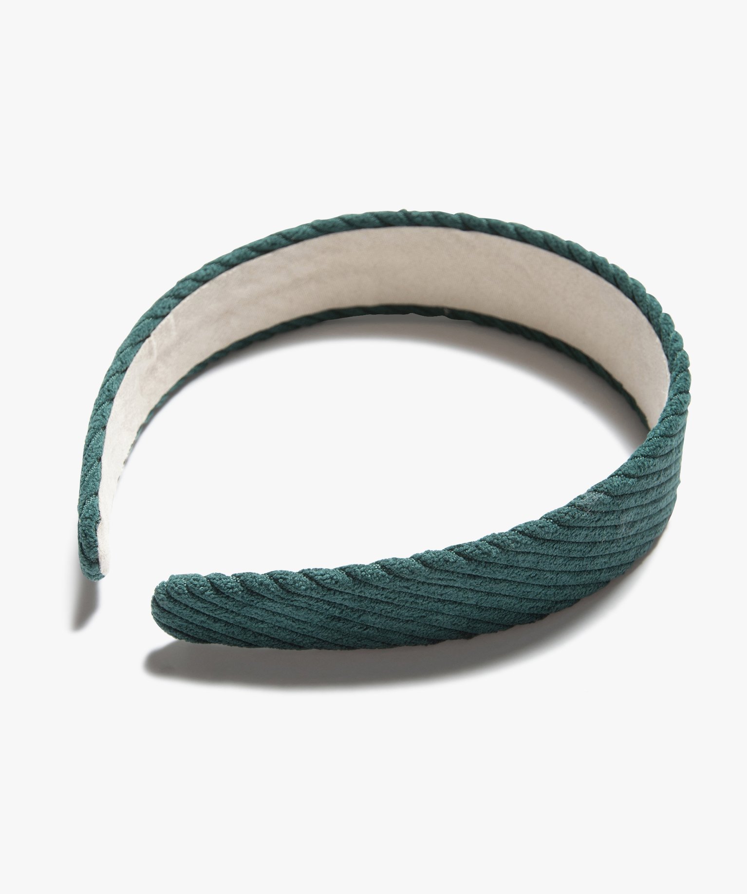 Serre-tête fille large en velours ctelé vert | GEMO