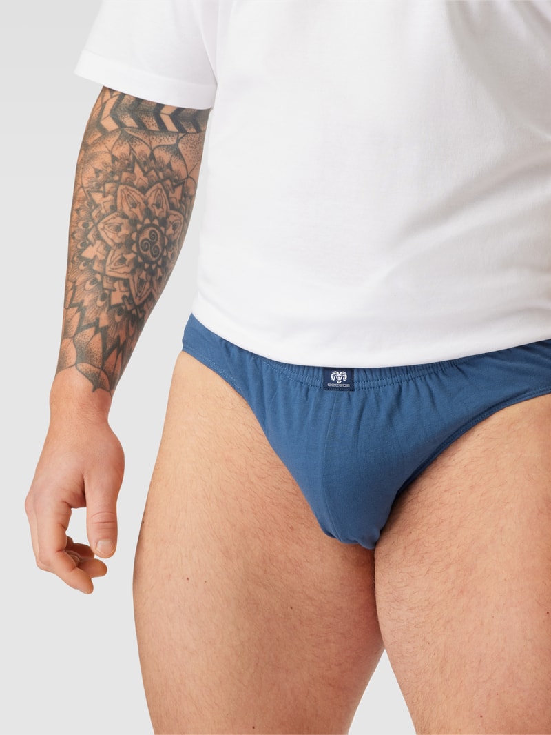 PLUS SIZE Slip im 3er-Pack Modell 'KONVEX' in marineblau