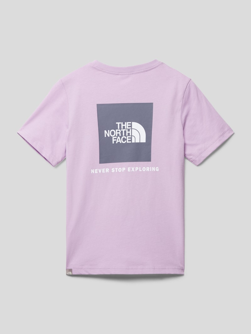 T-Shirt mit Label-Print in flieder