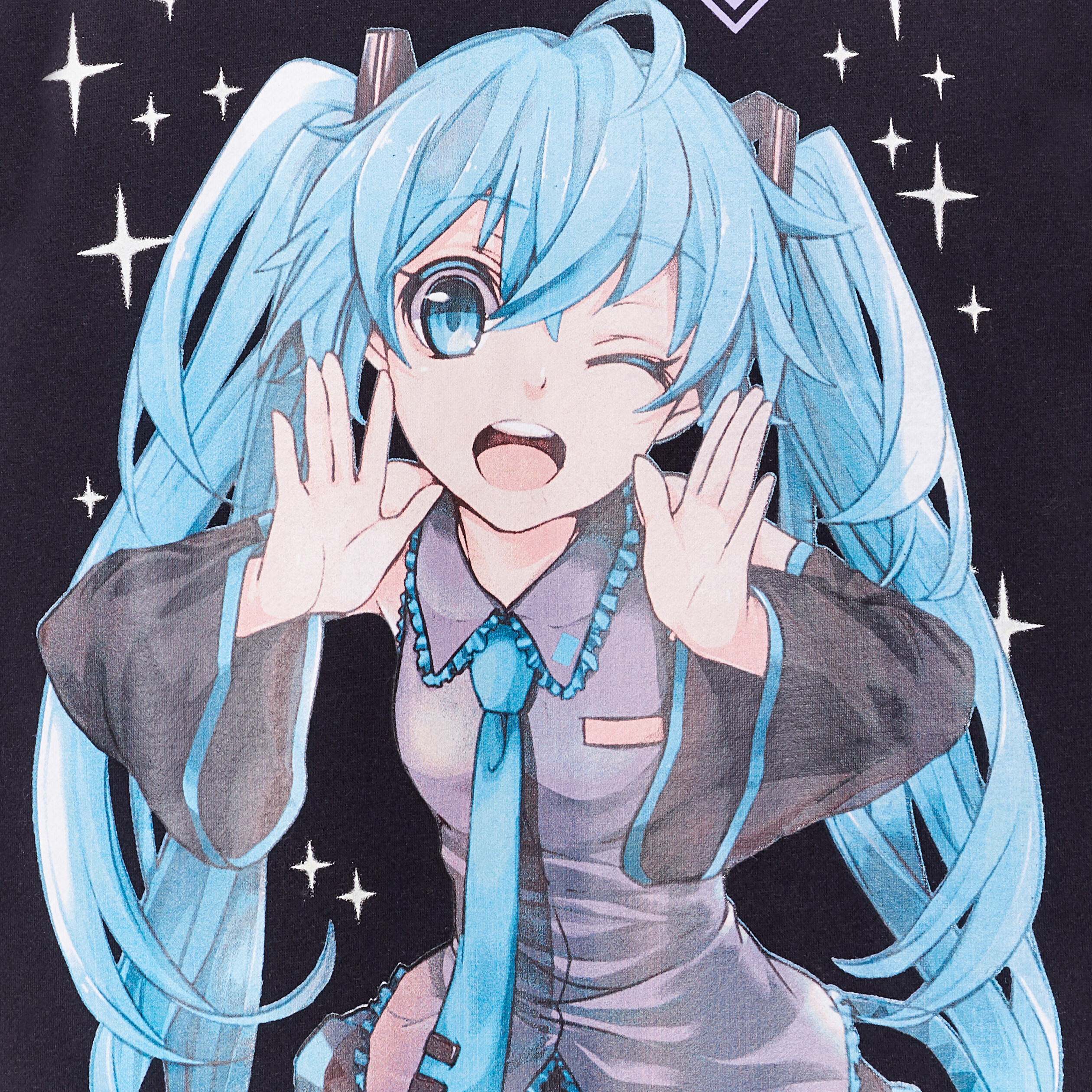 Sweat oversize Hatsune Miku noir fille | La Halle