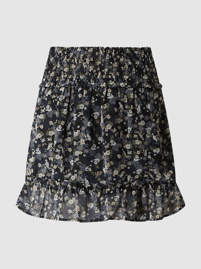 Minirock aus Chiffon in schwarz