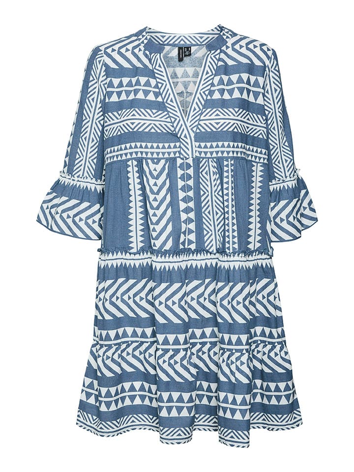 Vero Moda Kleid in Blau/ Weiß günstig kaufen