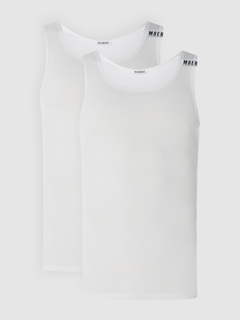 Tanktop mit Stretch-Anteil im 2er-Pack in weiß