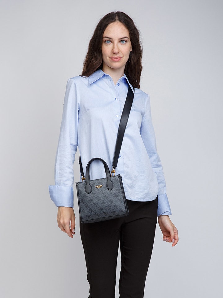 Guess Henkeltasche in Grau/ Schwarz - (B)20 x (H)17 x (T)10 cm günstig kaufen onesize