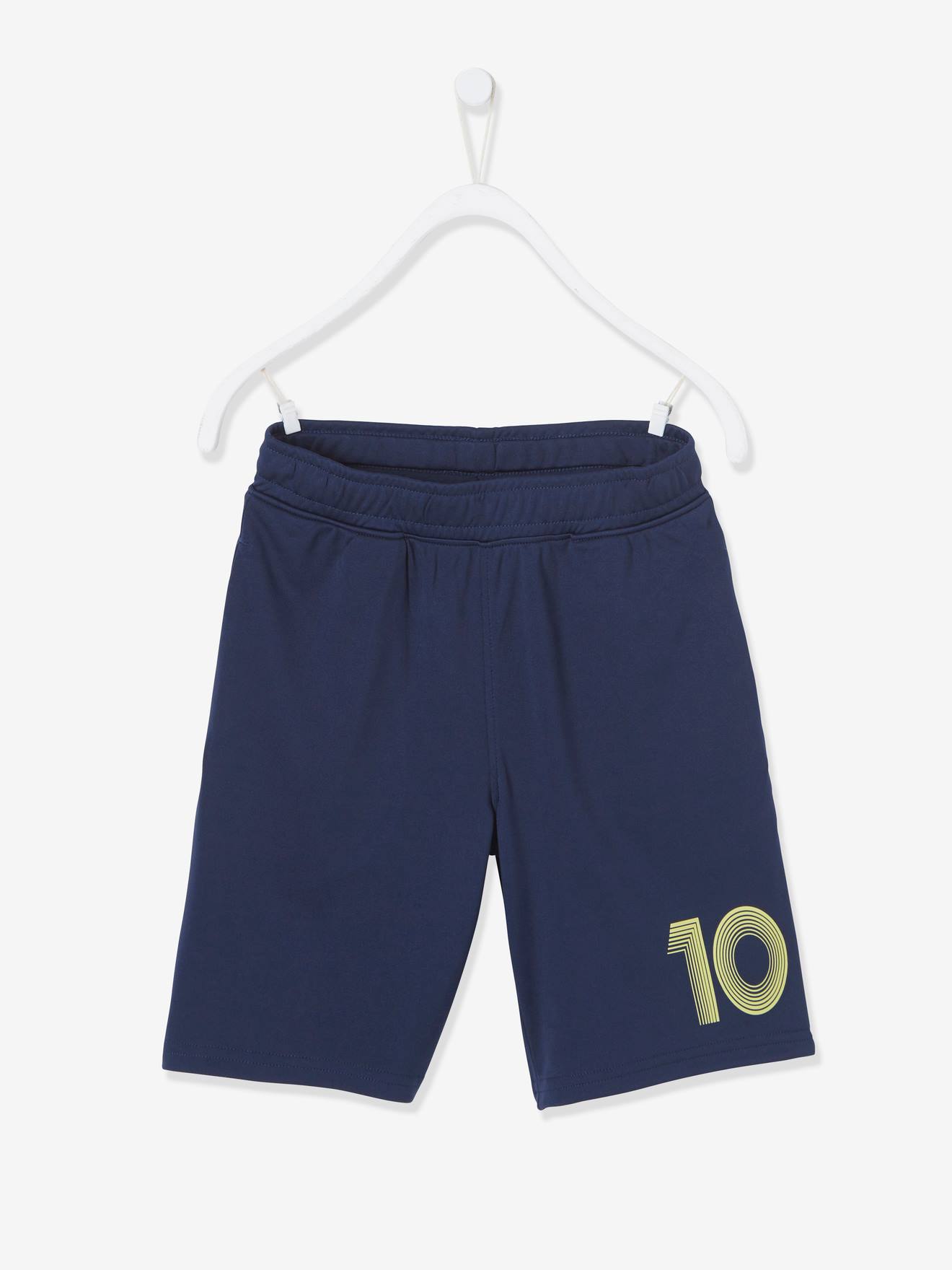 Short de sport garçon Numéro 10 en matière technique marine