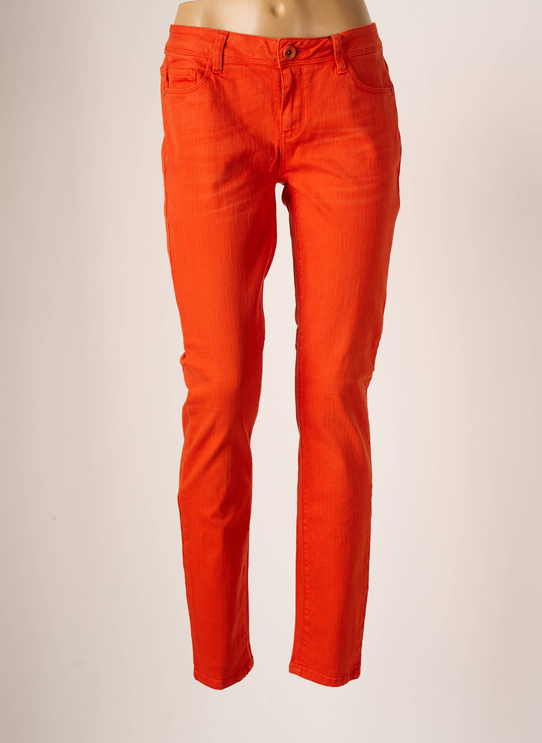 Street One Jeans Coupe Slim Femme couleur orange