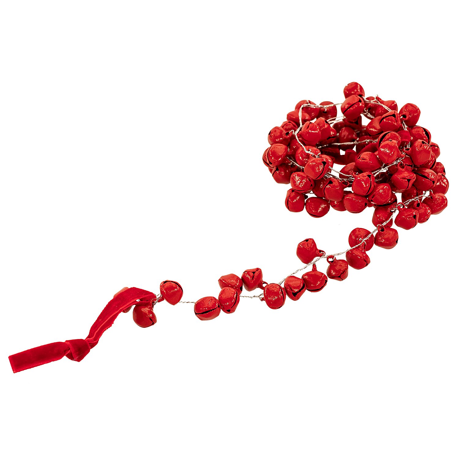 Schellen-Girlande, rot, 120 cm
