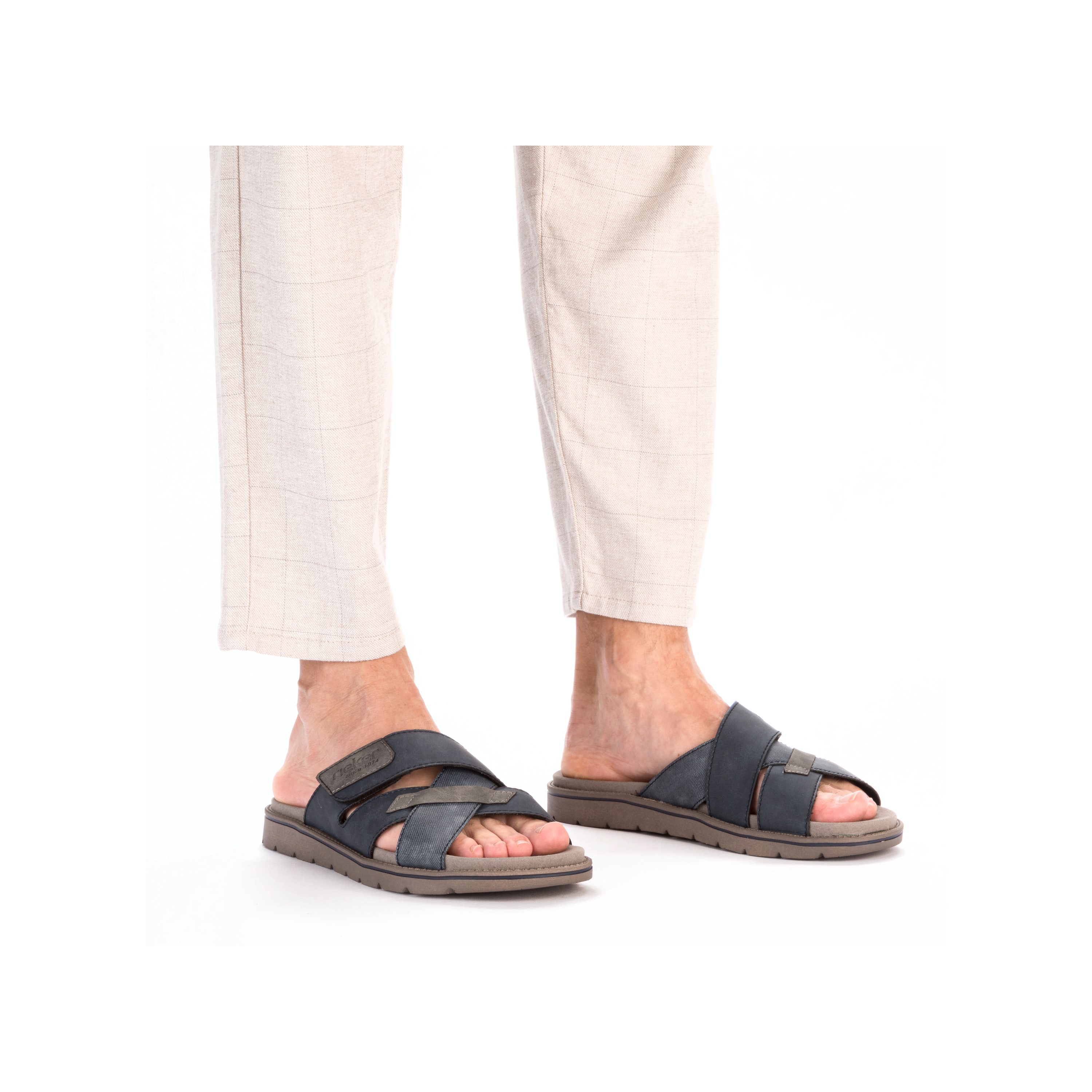 Rieker Herren Pantoletten schieferblau