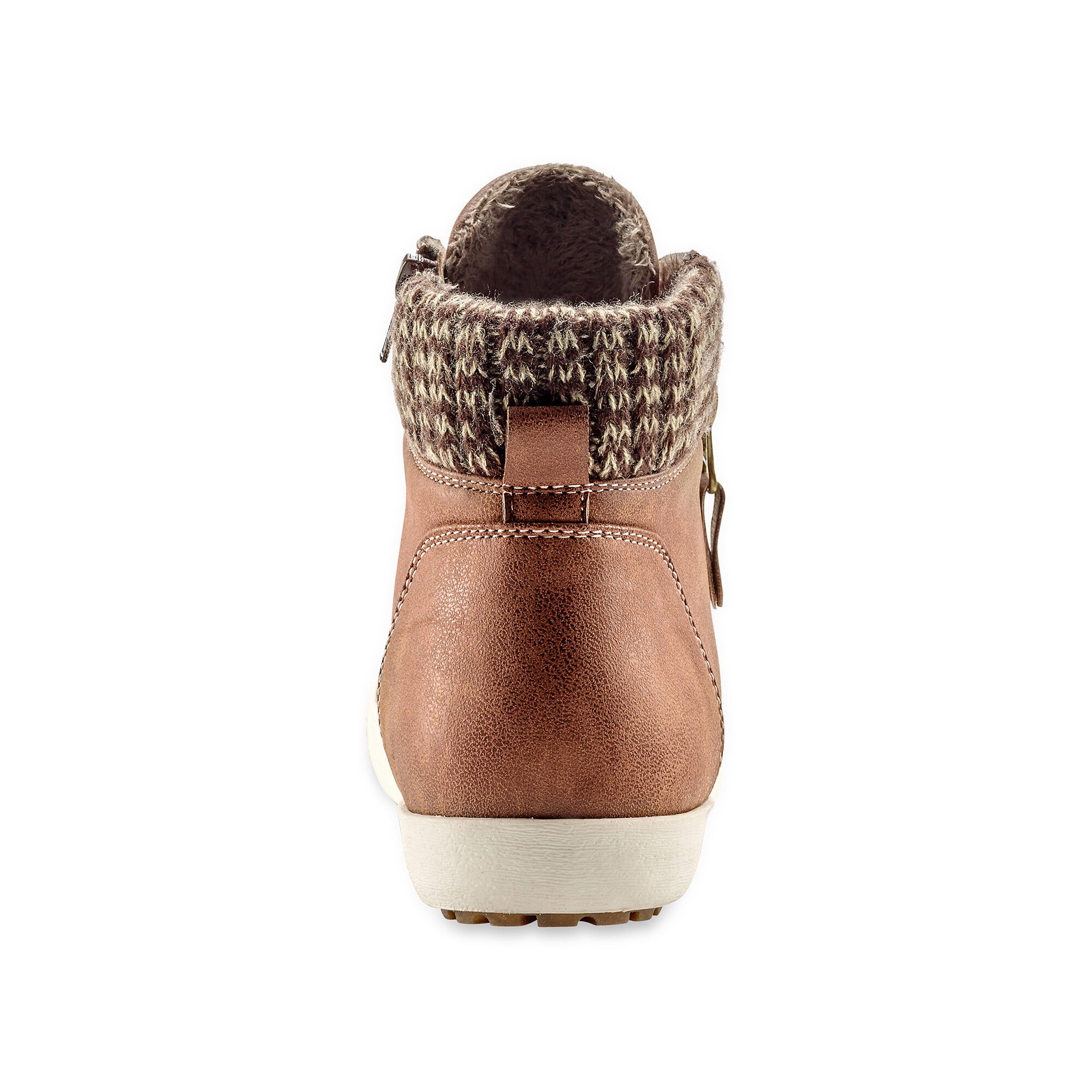 Baskets fourrées forme montante, col maille tricot