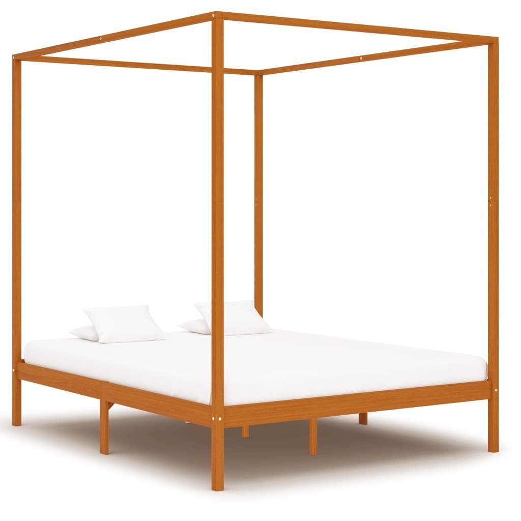möbelando Himmelbett 299785 (LxBxH: 204x164x200 cm), aus Kiefer in Honigbraun