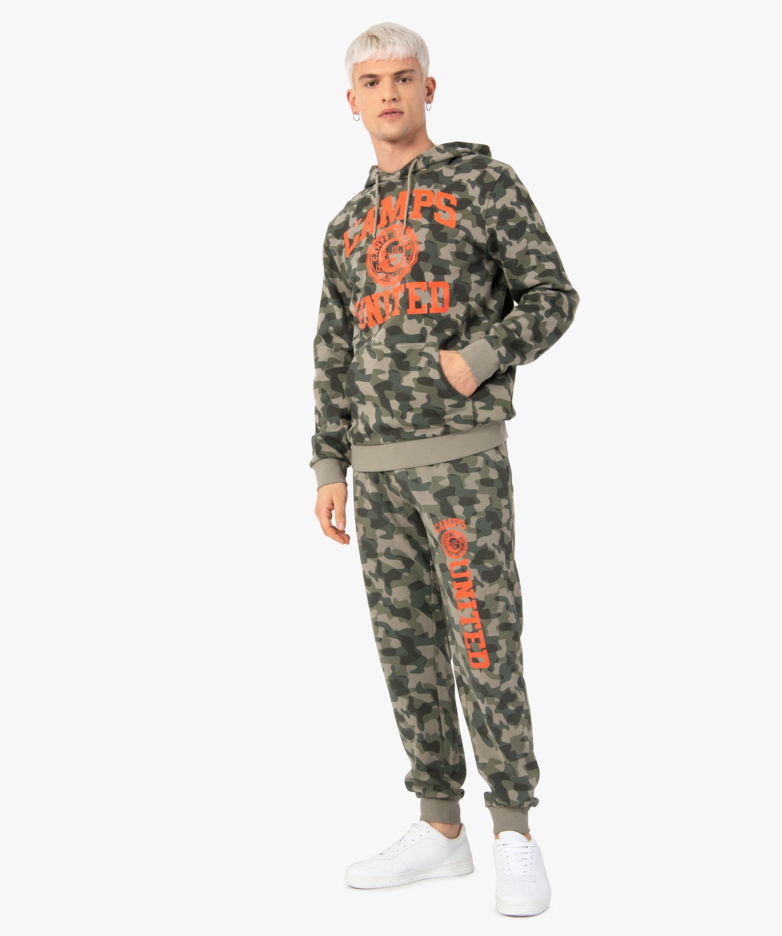 Pantalon de jogging homme avec inscription – Camps United kaki | GEMO