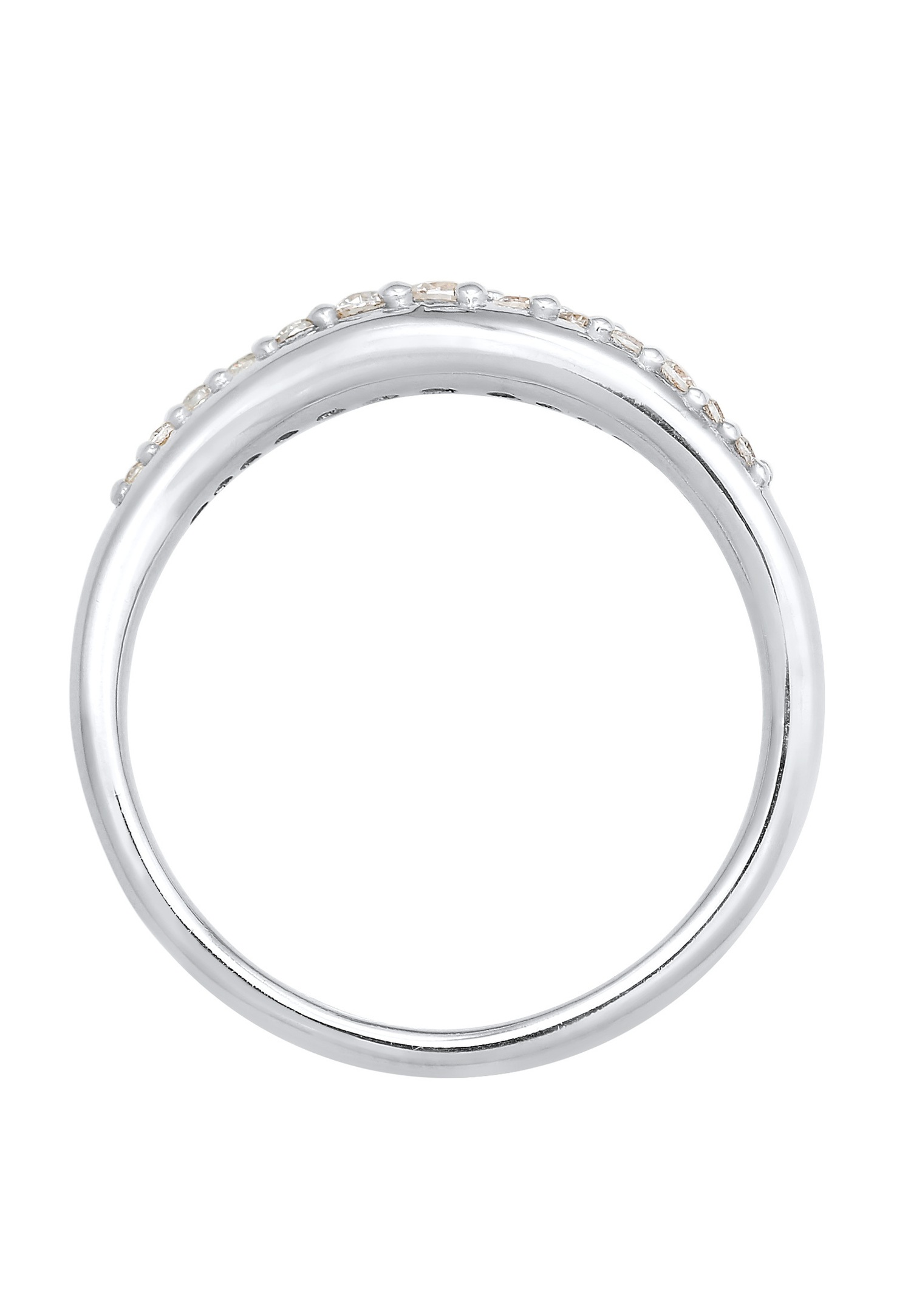 Boucles d'oreilles élégantes et incurvées de la marque Elli pour femmes, ornées de cristaux de zircone cubique et réalisées en argent sterling 925.