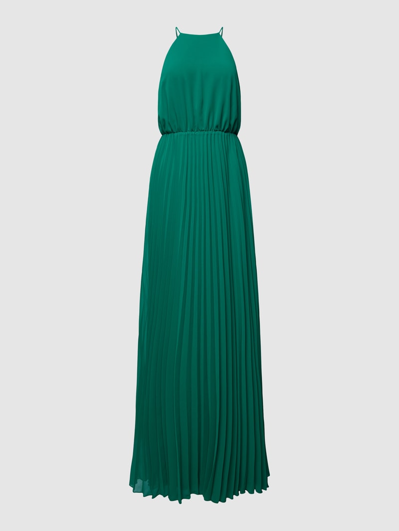 Abendkleid mit Plisseefalten in apfelgrün