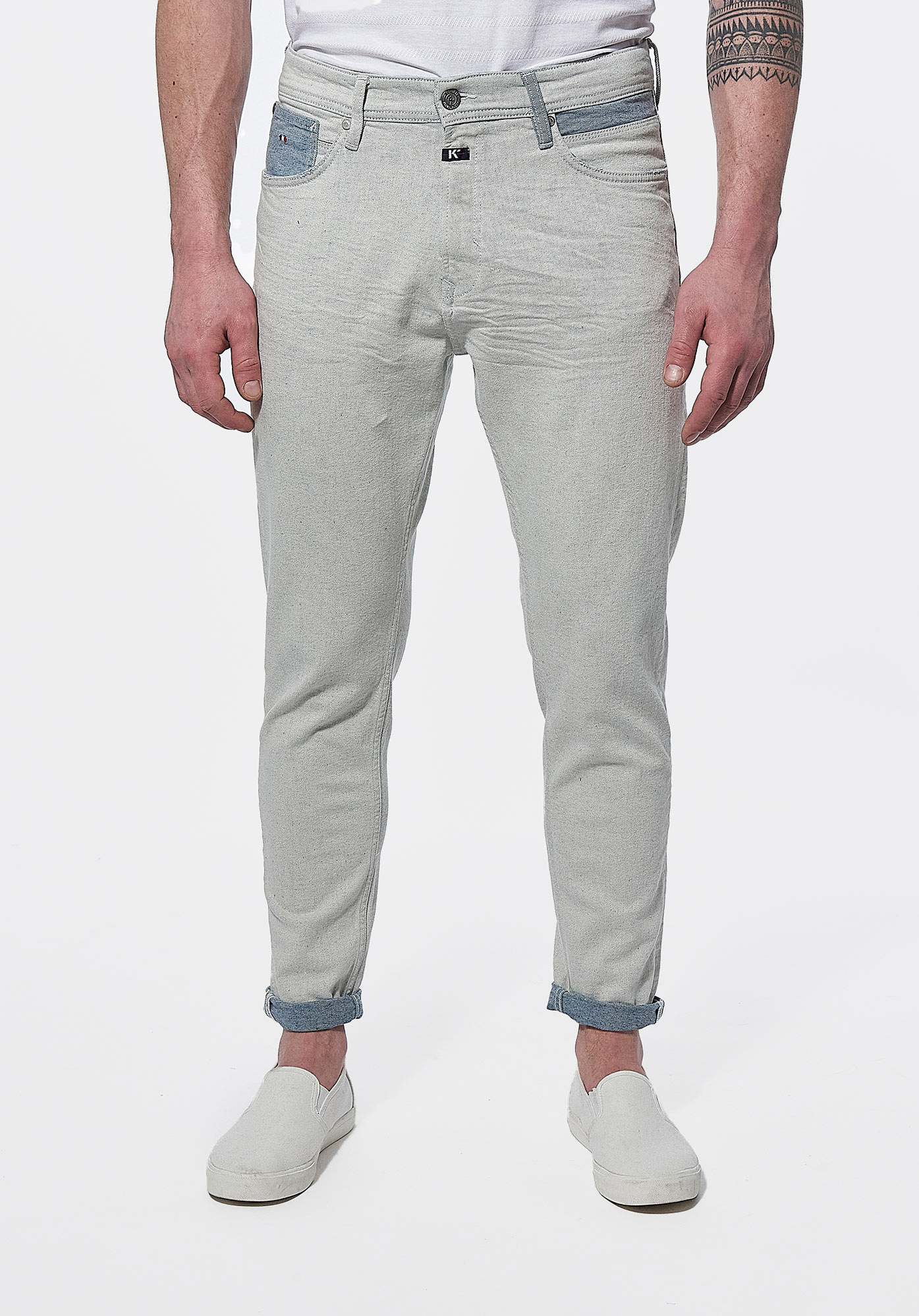 KYLAN  Jean relaxed cropped Homme