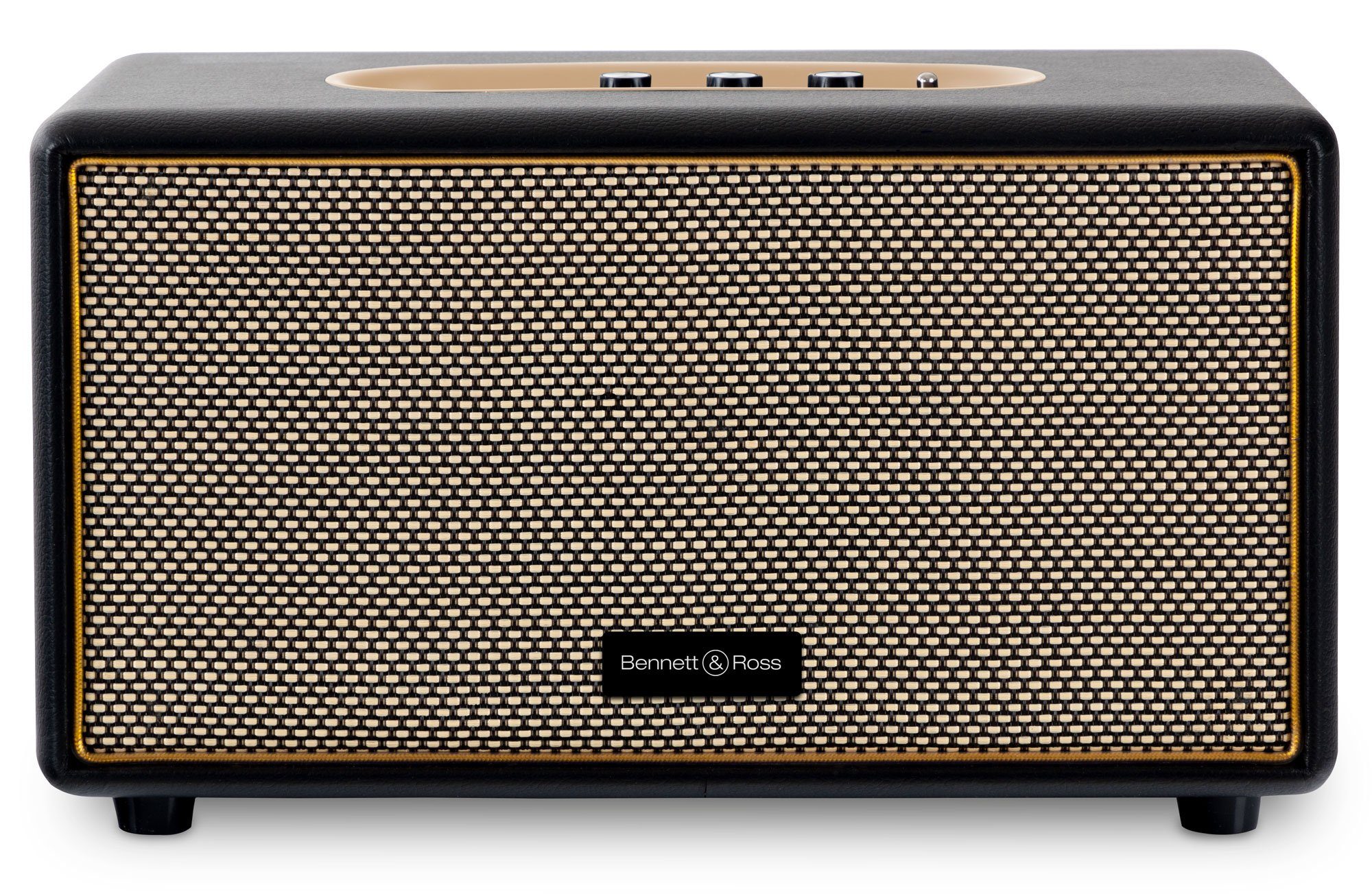Bennett & Ross BB-860 Blackmore Stereoanlage (60 W, Retro Bluetooth Lautsprecher in Lederoptik)