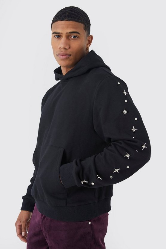 Kastiger verzierter Hoodie