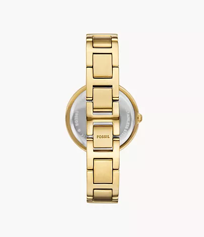 Fossil Outlet Uhr Karli 3-Zeiger-Werk Edelstahl goldfarben