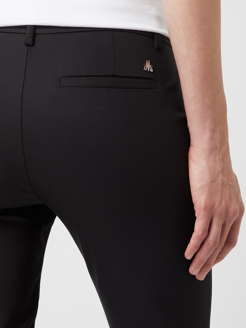Stretchhose mit Label-Applikation Modell 'ABBY NIGHT PANT' in schwarz