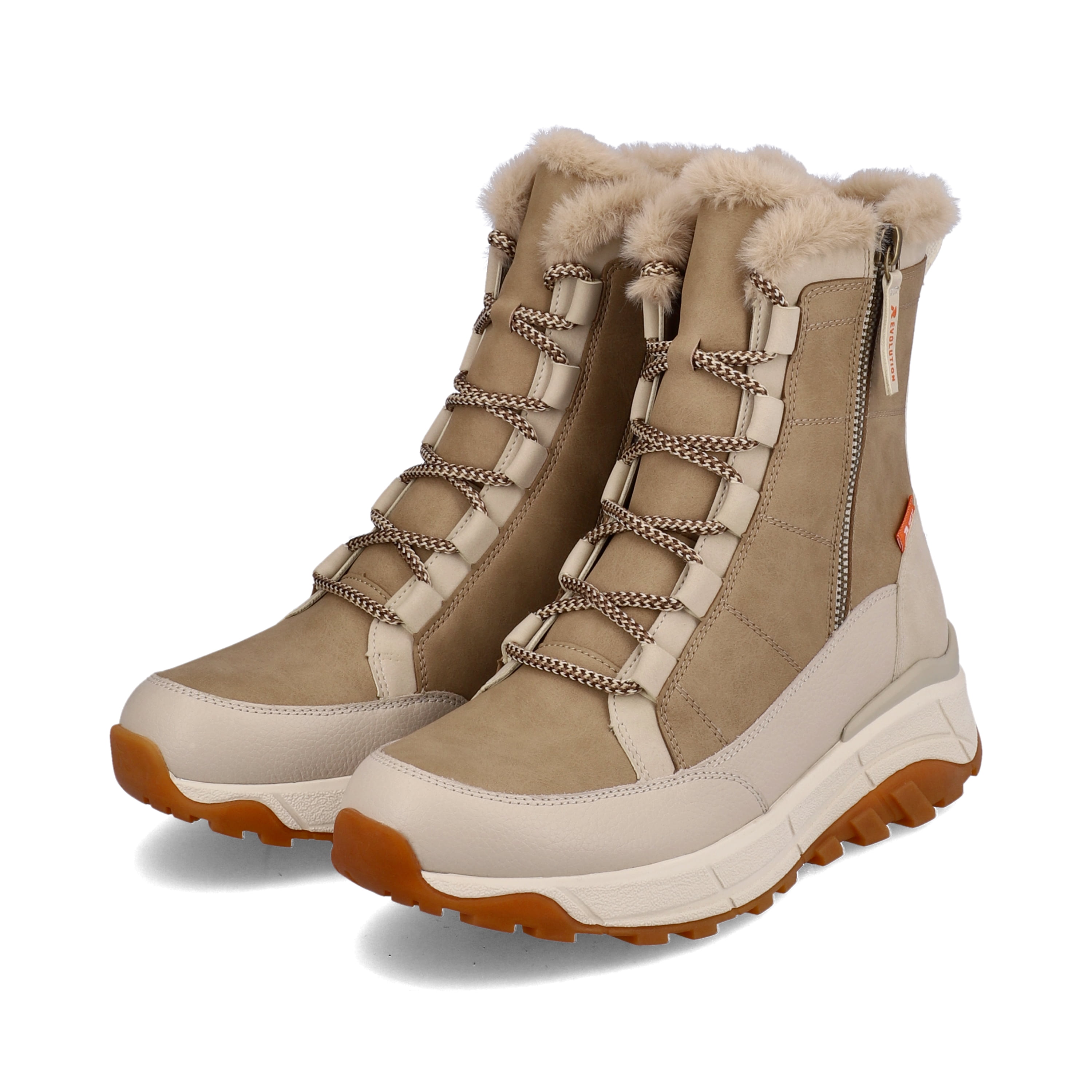 Rieker Damen Schnürstiefel creme beige