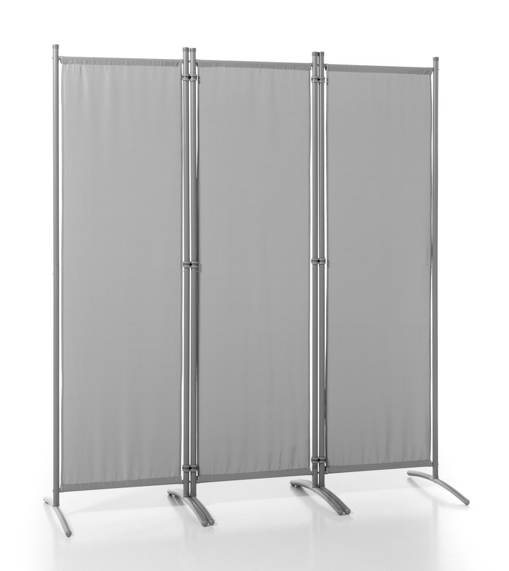 HC Home & Living Stellwand Paravent 3tlg. ca. 150 x 170 m - Hellgrau