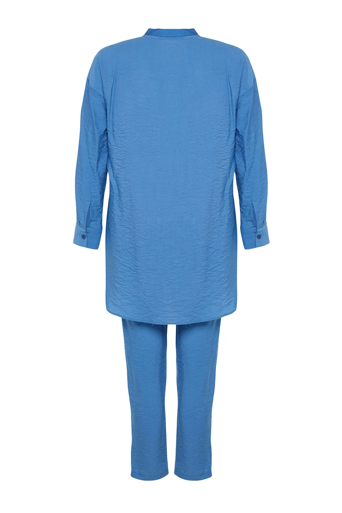 Trendyol Modest  Blaues gewebtes Aerobin-Hemd-Hosen-Set TCTSS23US00068