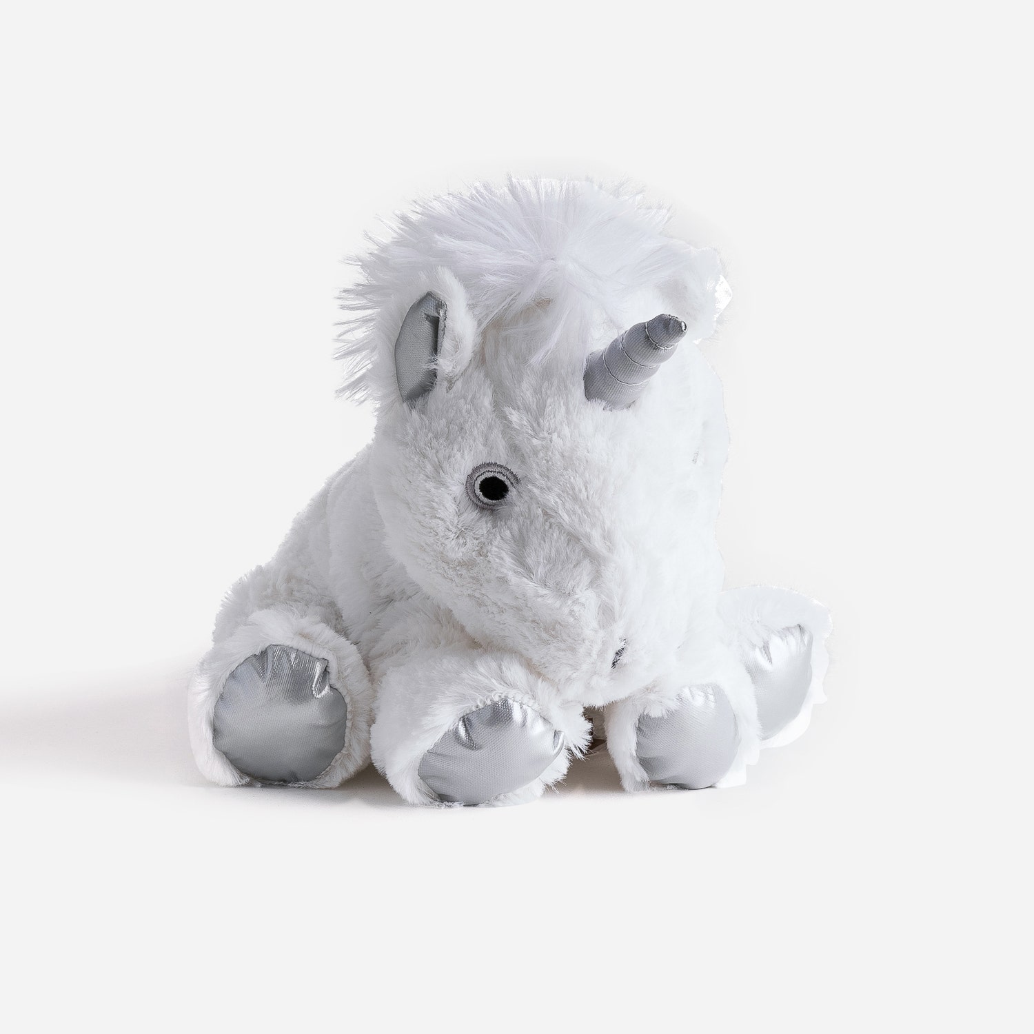 Peluche-bouillotte licorne blanche