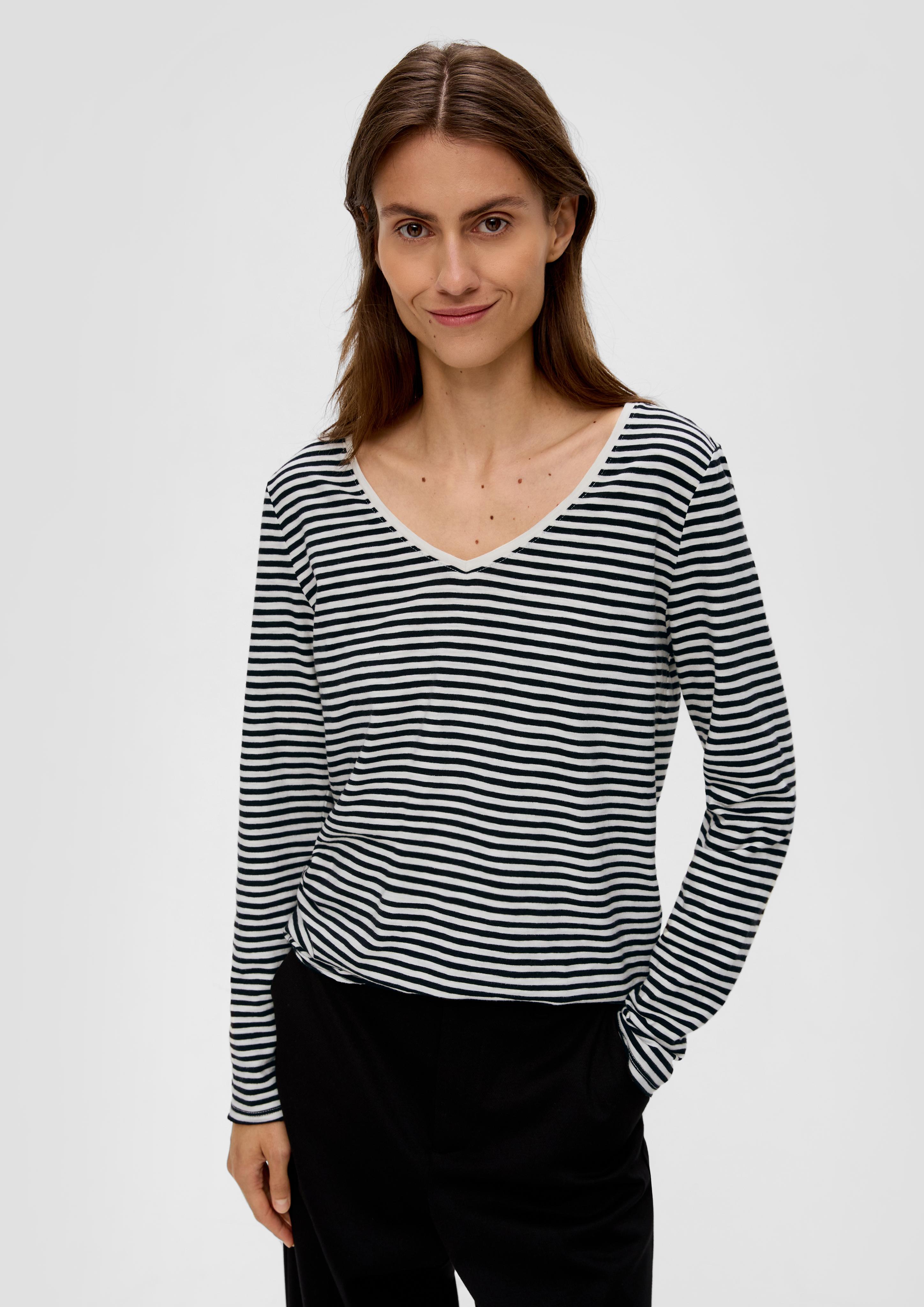 Gestreiftes Longsleeve mit Rollsaum  2135958-99H2