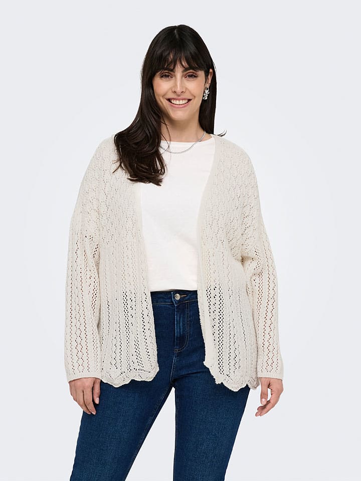 ONLY Carmakoma Cardigan in Creme günstig kaufen