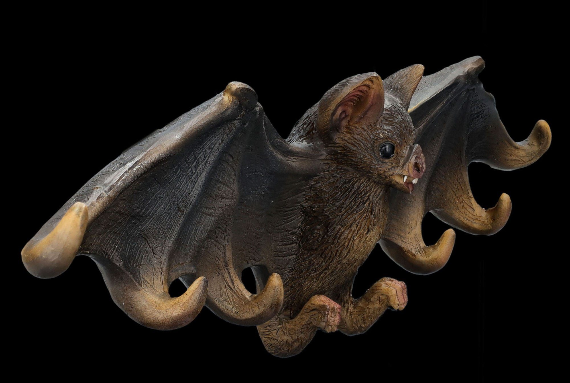 Figuren Shop GmbH Schlüsselbrett Schlüsselbrett - Braune Fledermaus - Tierfigur Fantasy Wanddeko