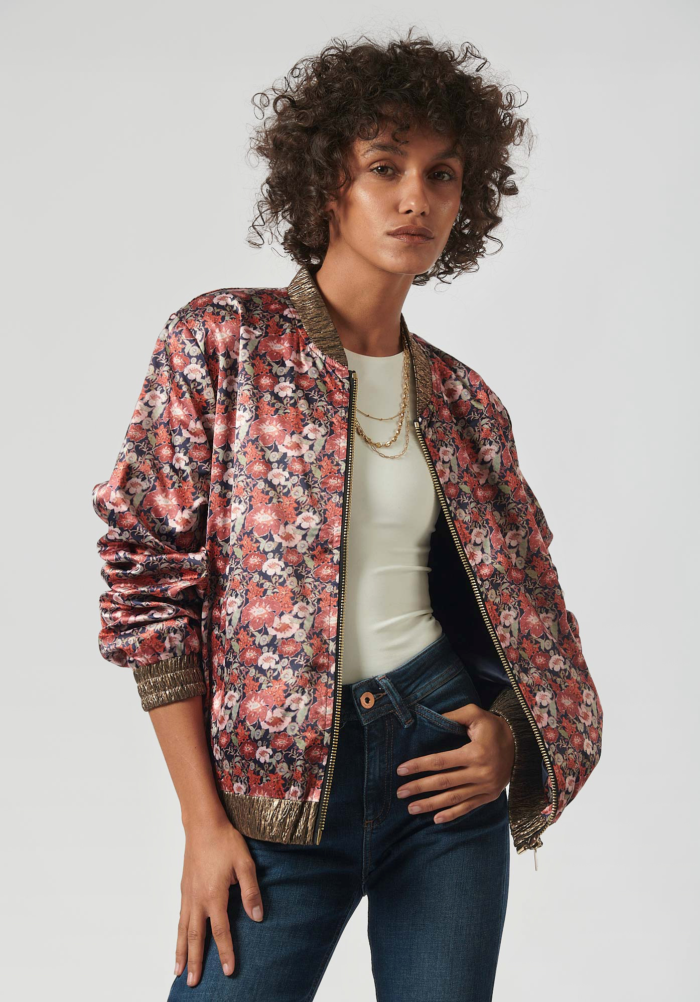 PILE   Veste fleurie femme