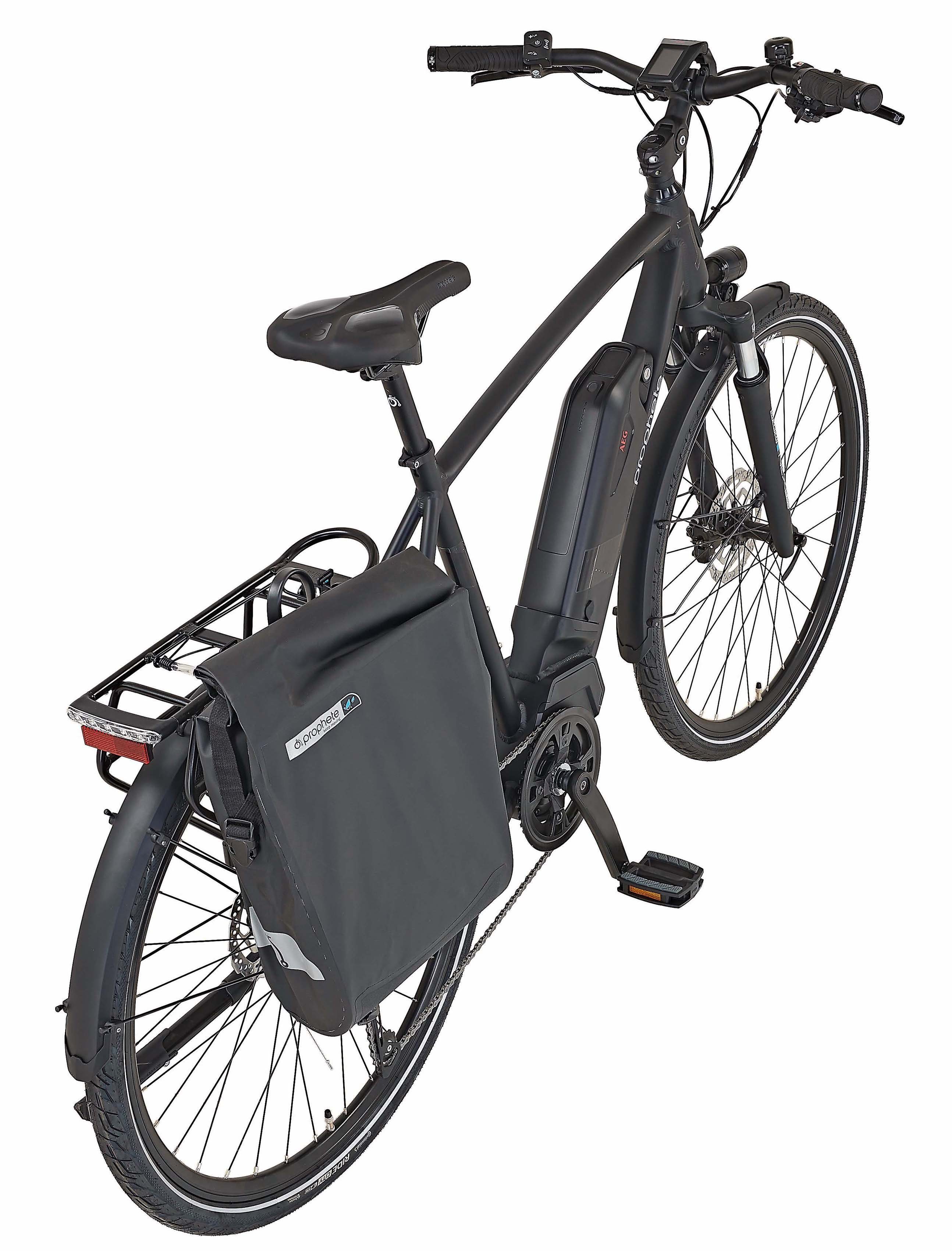 Prophete E-Bike Entdecker PowerEdition, 10 Gang Shimano Deore Schaltwerk, Kettenschaltung, Mittelmotor, 672 Wh Akku, (mit Seitentasche)