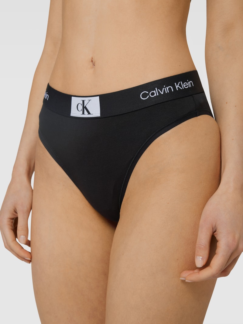 Slip mit elastischem Logo-Bund Modell 'MODERN' in schwarz