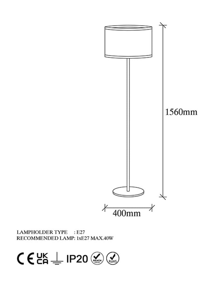 Opviq Standleuchte in Creme/ Gold - (H)156 cm günstig kaufen onesize